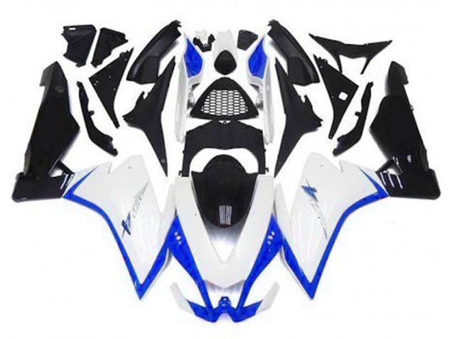 Bianco Lucido & Blu 2010-2015 Aprilia RSV4 1000 Carene Moto