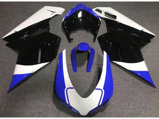 Blu Lucido Bianco & Nero 2007-2014 Ducati 848 1098 1198 Carene Moto